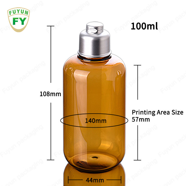 সিলভার ক্যাপ সহ BPA বিনামূল্যে পুনর্ব্যবহারযোগ্য 300ml টোনার প্লাস্টিক বোতল