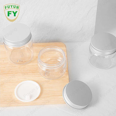 550ml 600ml 1000ml কুকি BPA ফ্রি পিইটি প্লাস্টিকের রাউন্ড জার Lাকনা সহ