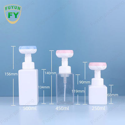 500ml সাবান ফোম পাম্প বোতল স্কোয়ার খালি থাবা ফুলের মাথার বোতল