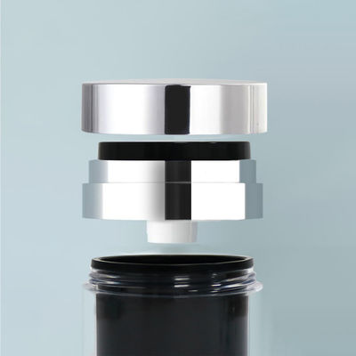 ক্যাপ কসমেটিক ভ্যাকুয়াম প্যাকেজিং সহ 50ml সাদা কালো ময়েশ্চারাইজার এয়ারলেস পাম্প ইমালসন জার