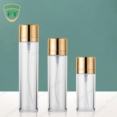 গোল্ড ক্যাপ খালি PET স্প্রে বোতল 50ml নলাকার কসমেটিক প্যাকেজিং