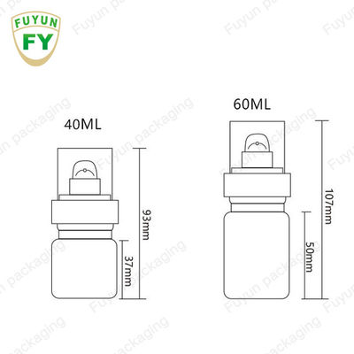 Fuyun 40ml 60ml অ্যাম্বার স্কিনকেয়ার প্লাস্টিক পাম্প বোতল ক্রমাগত স্প্রে