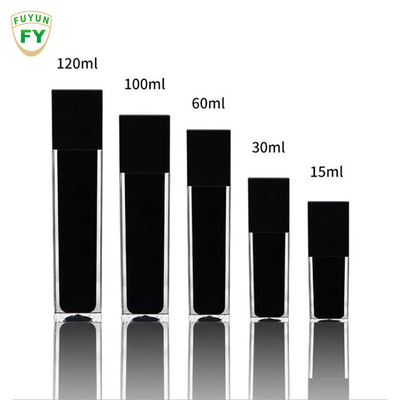 Fuyun 15ml/30ml/60ml/100ml/120ml/15g/30g/50g/100g পরিষ্কার কালো রঙ আয়তক্ষেত্র আকৃতি এক্রাইলিক প্লাস্টিক ডবল প্রাচীর বোতল