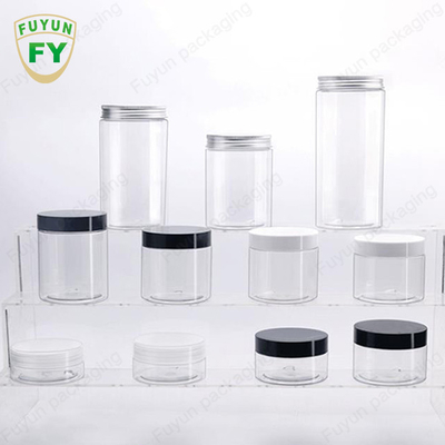 অ্যালুমিনিয়াম ক্যাপ ফুড গ্রেড সহ 30ml 40ml 150ml স্বচ্ছ প্লাস্টিক প্যাকেজিং জার