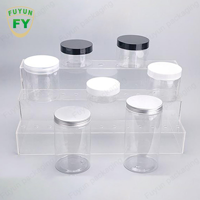 অ্যালুমিনিয়াম ক্যাপ ফুড গ্রেড সহ 30ml 40ml 150ml স্বচ্ছ প্লাস্টিক প্যাকেজিং জার