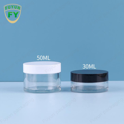Fuyun 30ml 50ml পোষা প্লাস্টিক পরিষ্কার প্রশস্ত মুখ চোখ মুখ ঘুম কাদা ক্রিম জার
