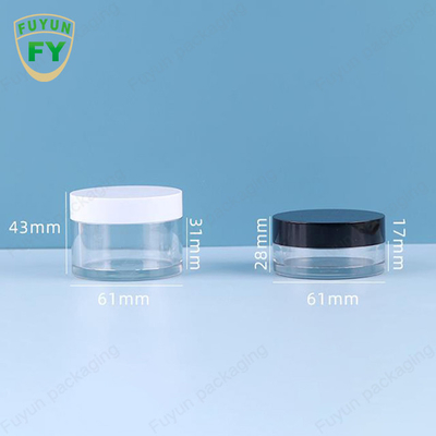 Fuyun 30ml 50ml পোষা প্লাস্টিক পরিষ্কার প্রশস্ত মুখ চোখ মুখ ঘুম কাদা ক্রিম জার