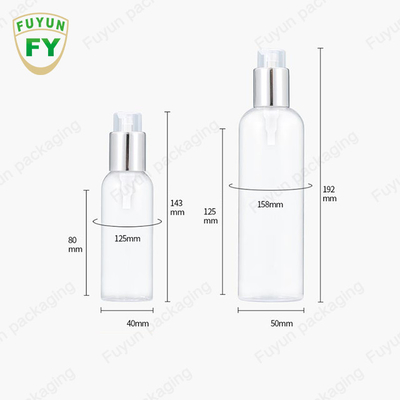 75ml 100ml 250ml প্লাস্টিক পাম্প বোতল সিরাম টোনার সিলভার লোশন পাম্প পাত্র