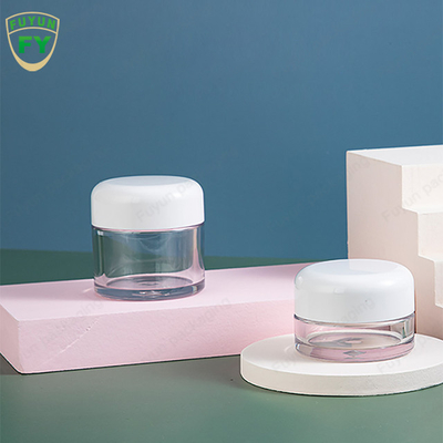 হোয়াইট ক্যাপ 30ml 50ml সহ প্লাস্টিক চকচকে হ্যান্ড আই ফেসিয়াল স্কিনকেয়ার ক্রিম জার